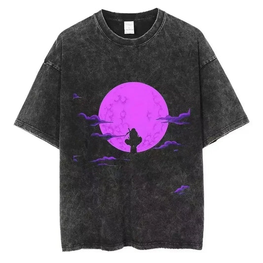 Cotton Mens Vintage Japan Anime Print Oversize TShirt