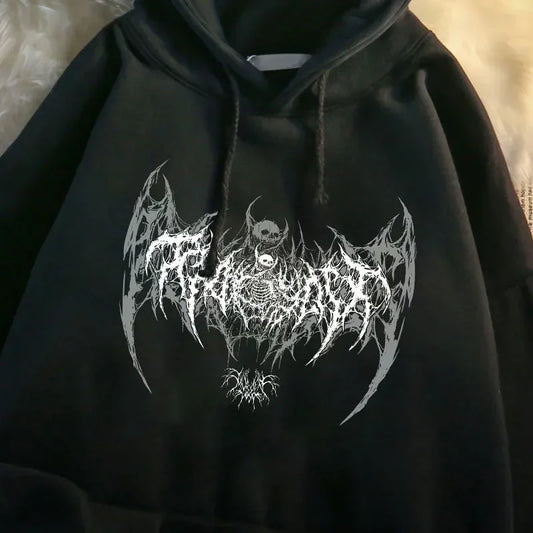 Black Unisex Skull Long Sleeve Hoodie