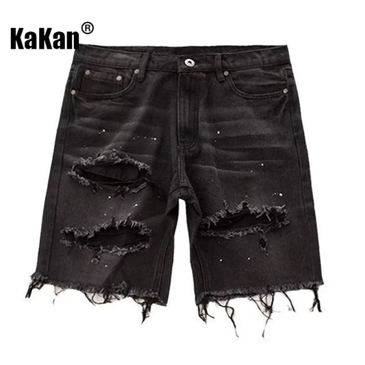 Kakan - New Summer Distressed Denim Shorts for Men